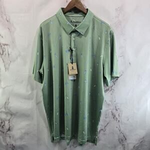 Chubbies Shirt Mens XXL Green Polo Go For It Performance Active Golf Beer